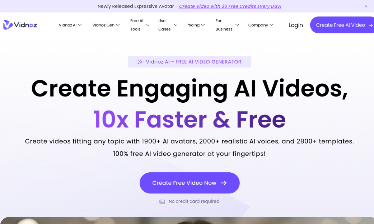 Vidnoz AI interface screenshot